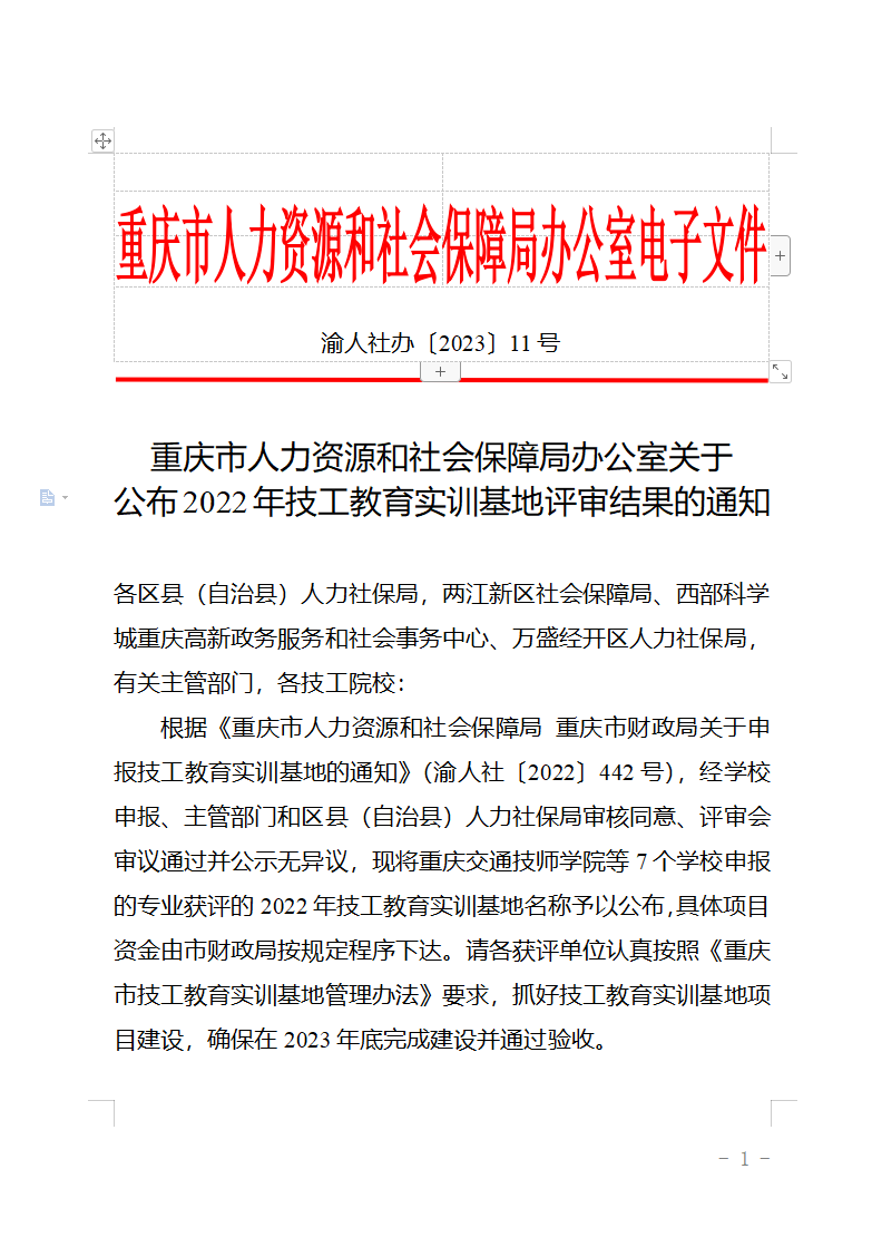 喜报|学院获评“2022年技工教育实训基地”